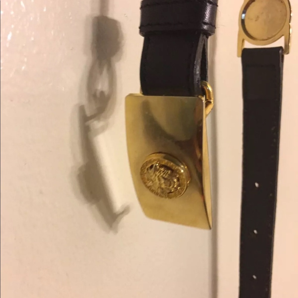 Versace belt pre pass gold silver leather 26-28 - Picture 4 of 7